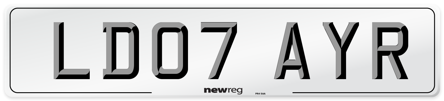 LD07 AYR Number Plate from New Reg
